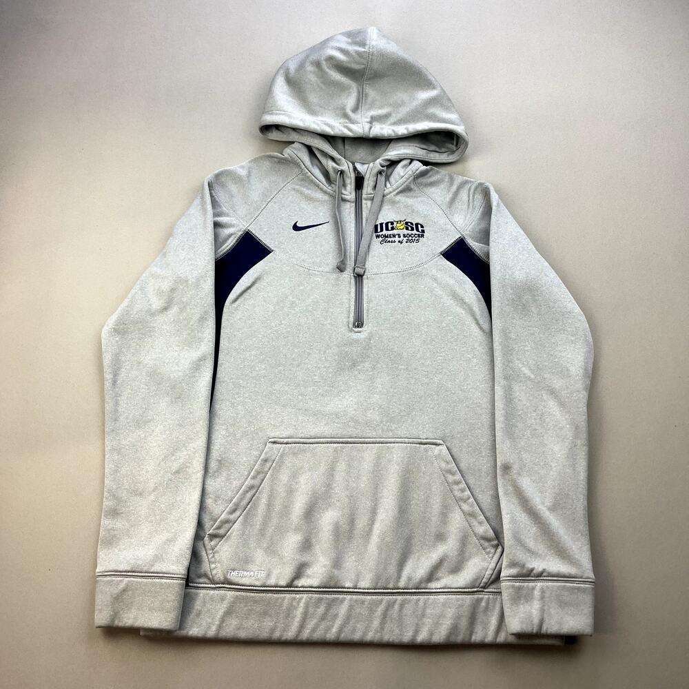 Nike UCSC Santa Cruz Hoodie Sweatshirt Womens Medium Gray Soccer Banana Slugs